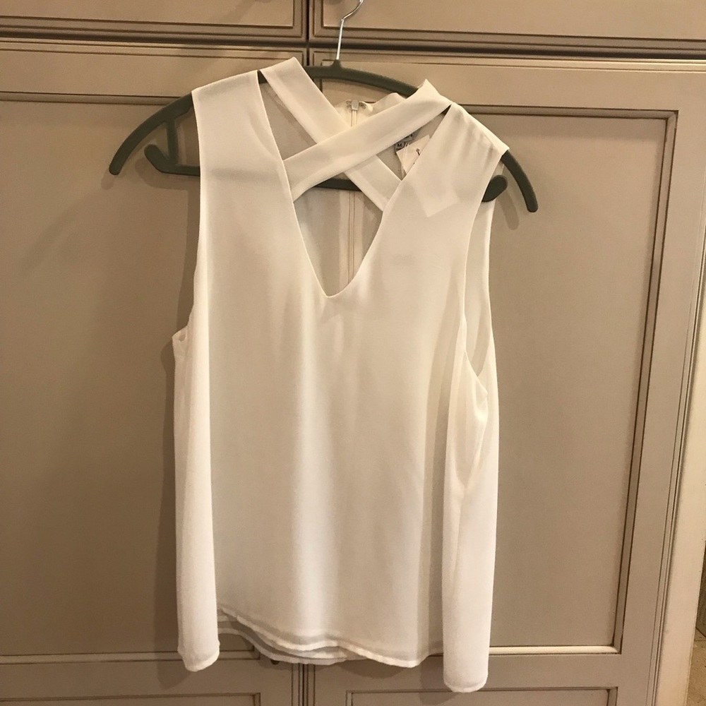 White criss cross blouse